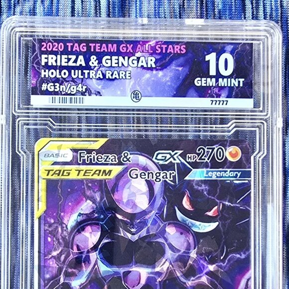 Frieza and Gengar Tag Team Pokemon Card w/ Custom Slab - Picture 3 of 6